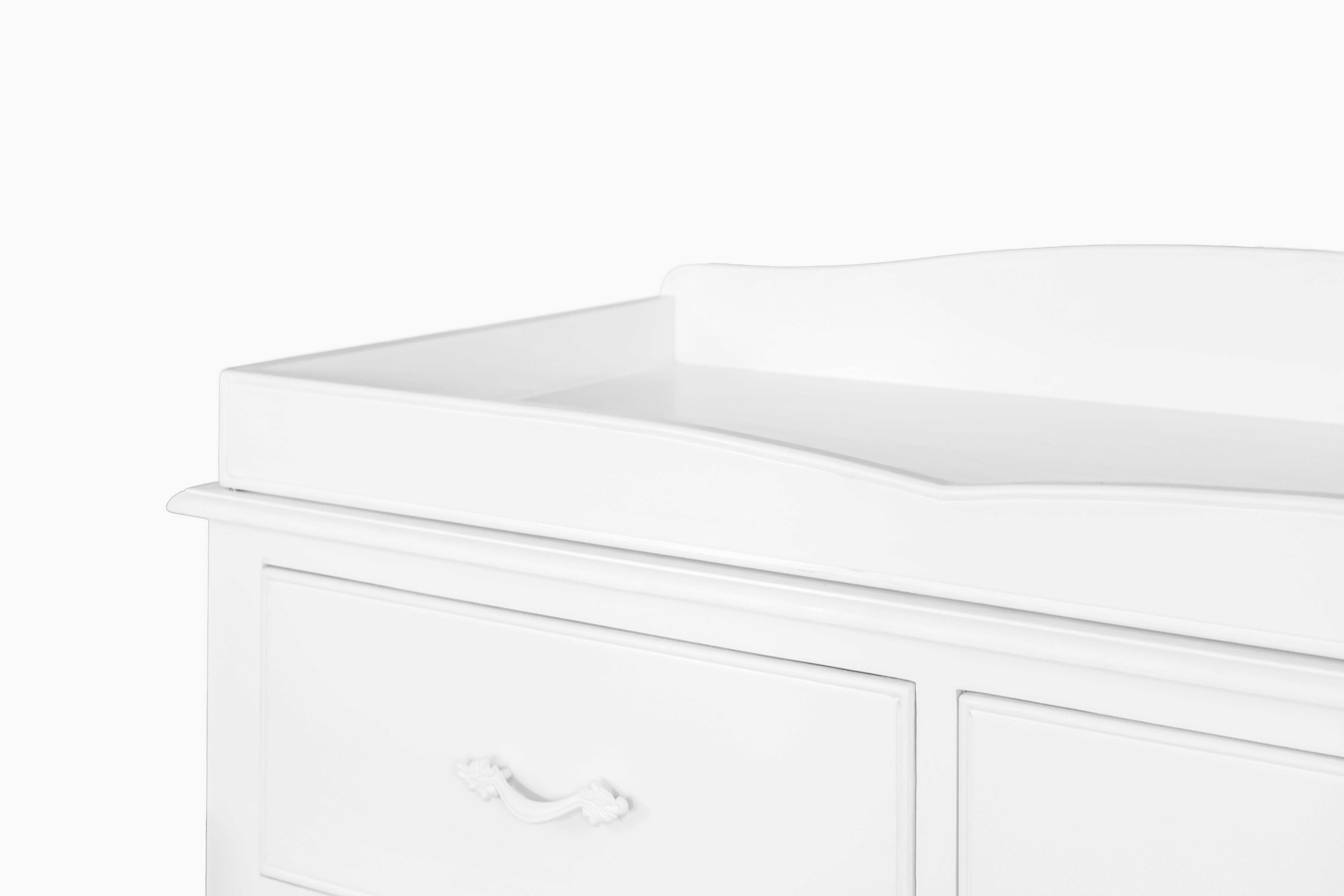 La Leena - 6-Drawer Dresser & Topper Set - Side Carving - White Wash