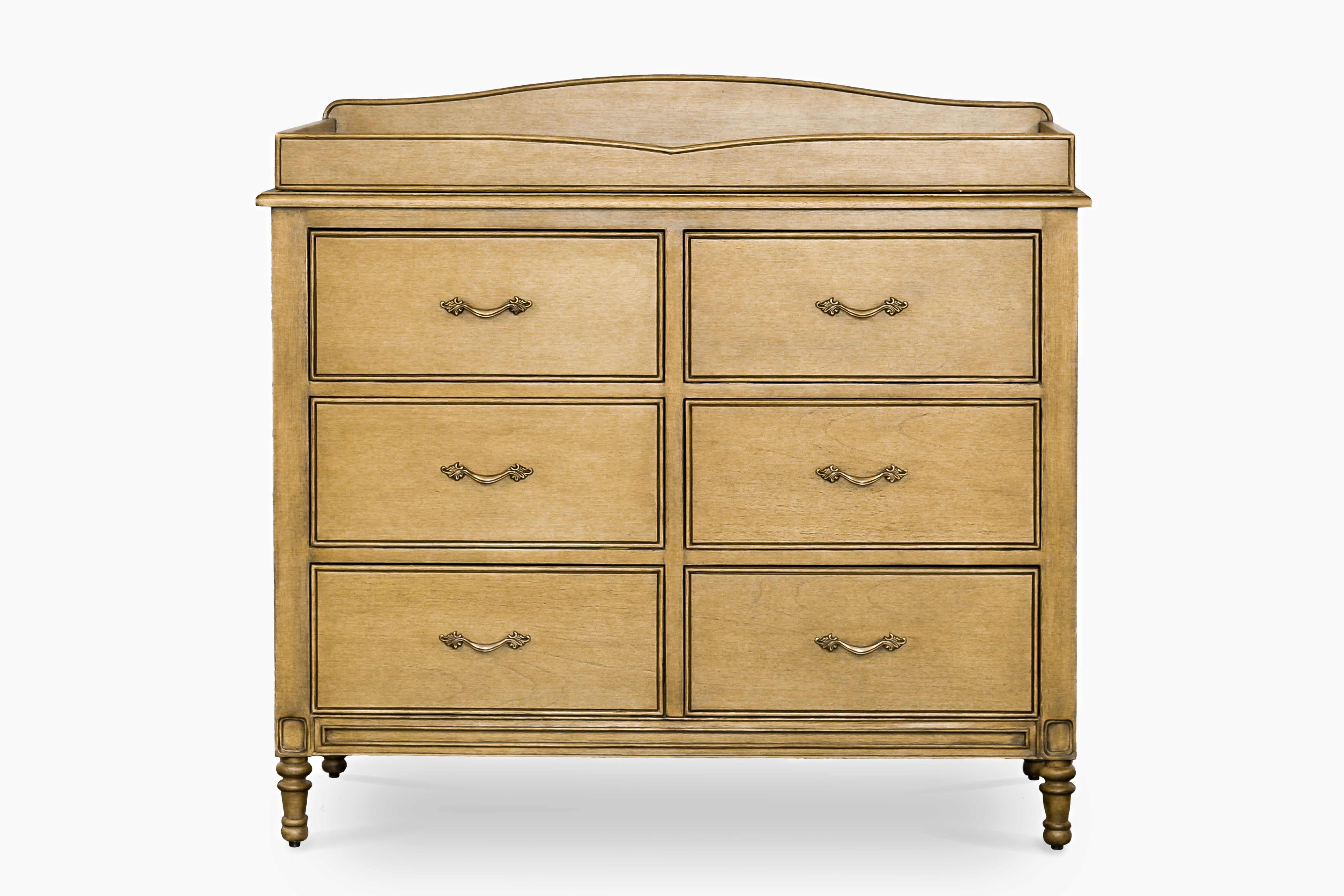 La Leena - 6-Drawer Dresser & Topper Set - Side Carving - Timber Wash