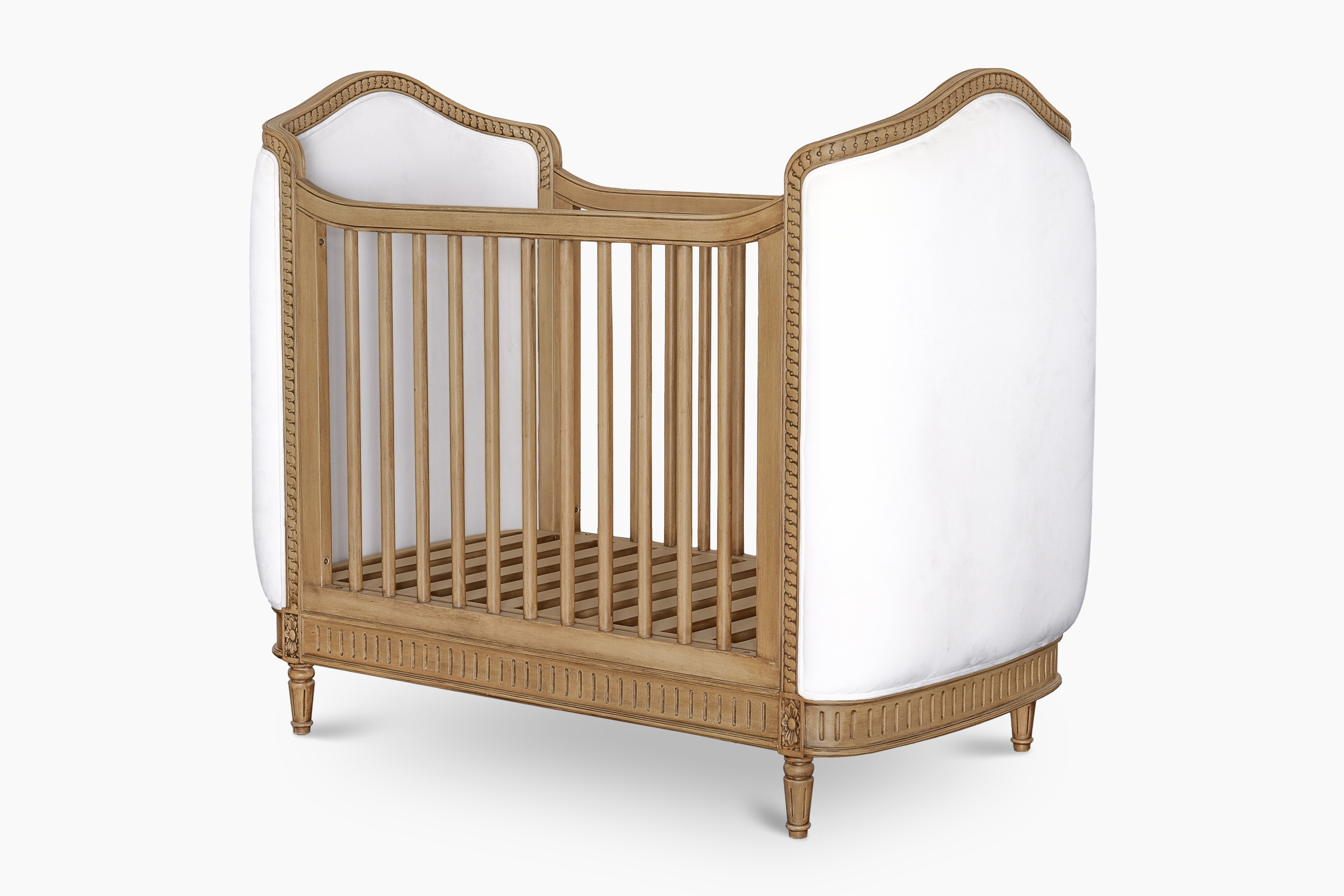 Tresbelle - Baby - Toddler Uphosltered Cot Bed Timber Wash Velvet white