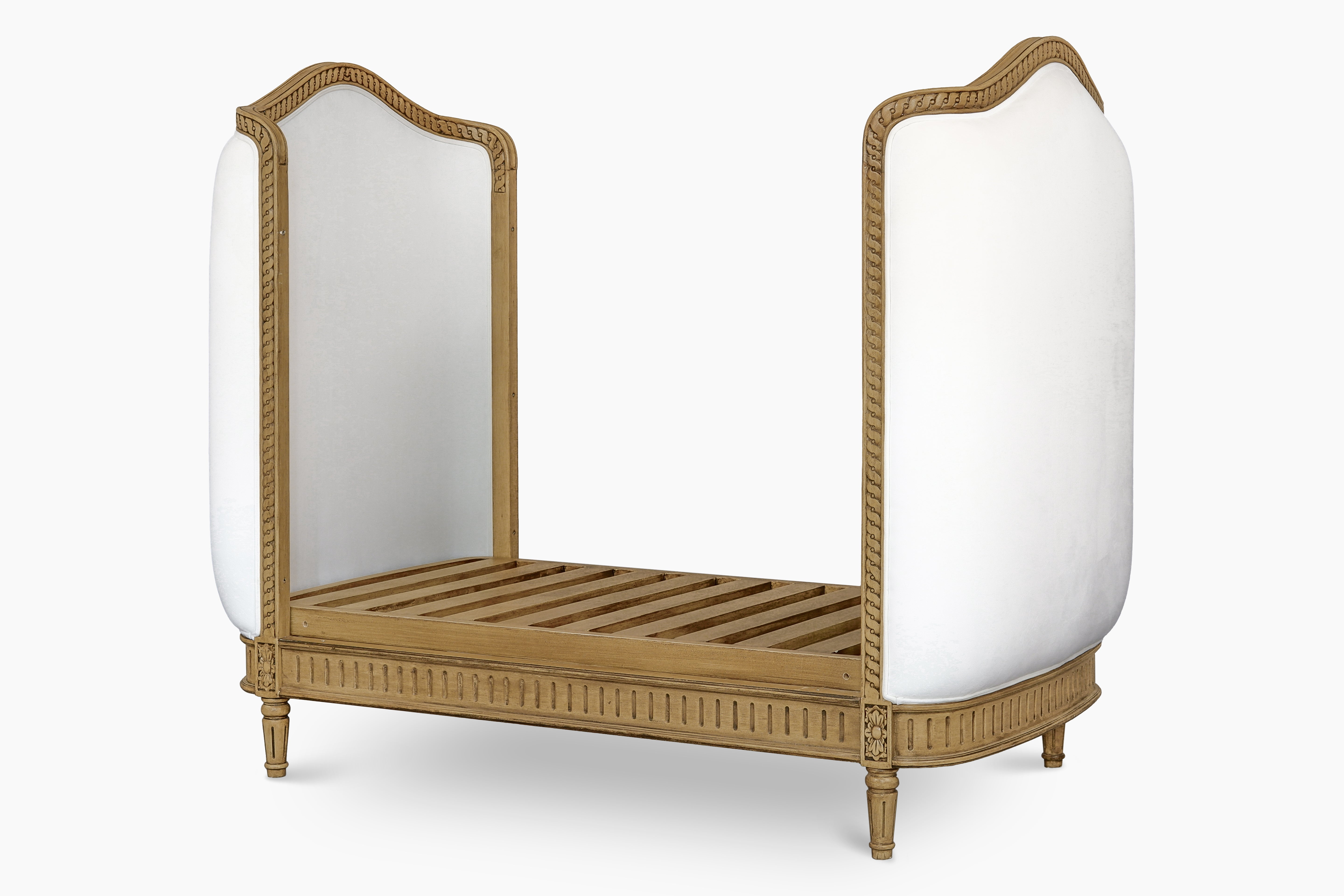 Tresbelle - Baby - Toddler Uphosltered Cot Bed Timber Wash Velvet white