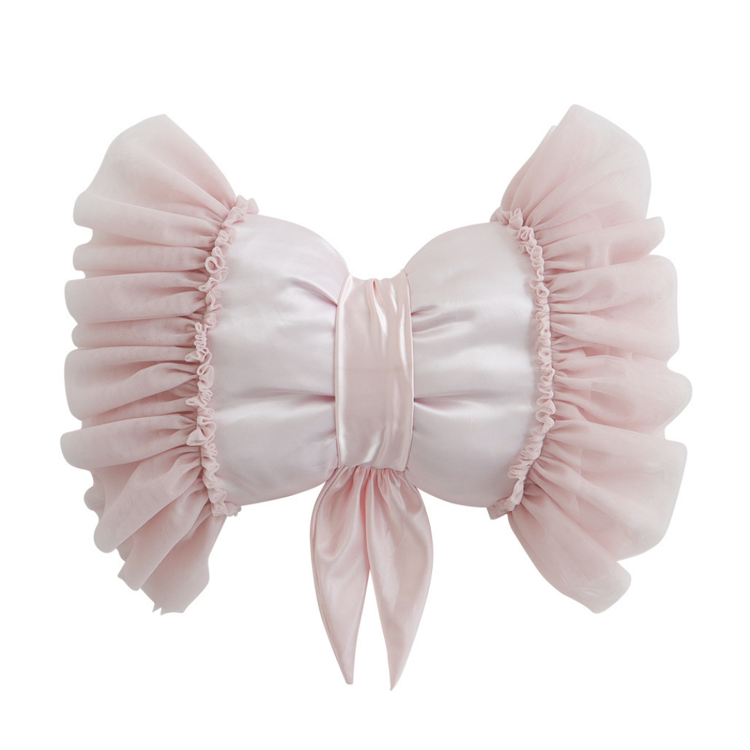 DREAMY BOW CUSHION PALE ROSE