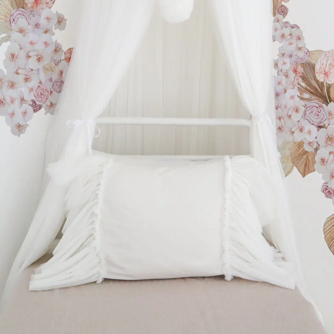 DREAMY PILLOWCASE + BOW CUSHION SET WHITE