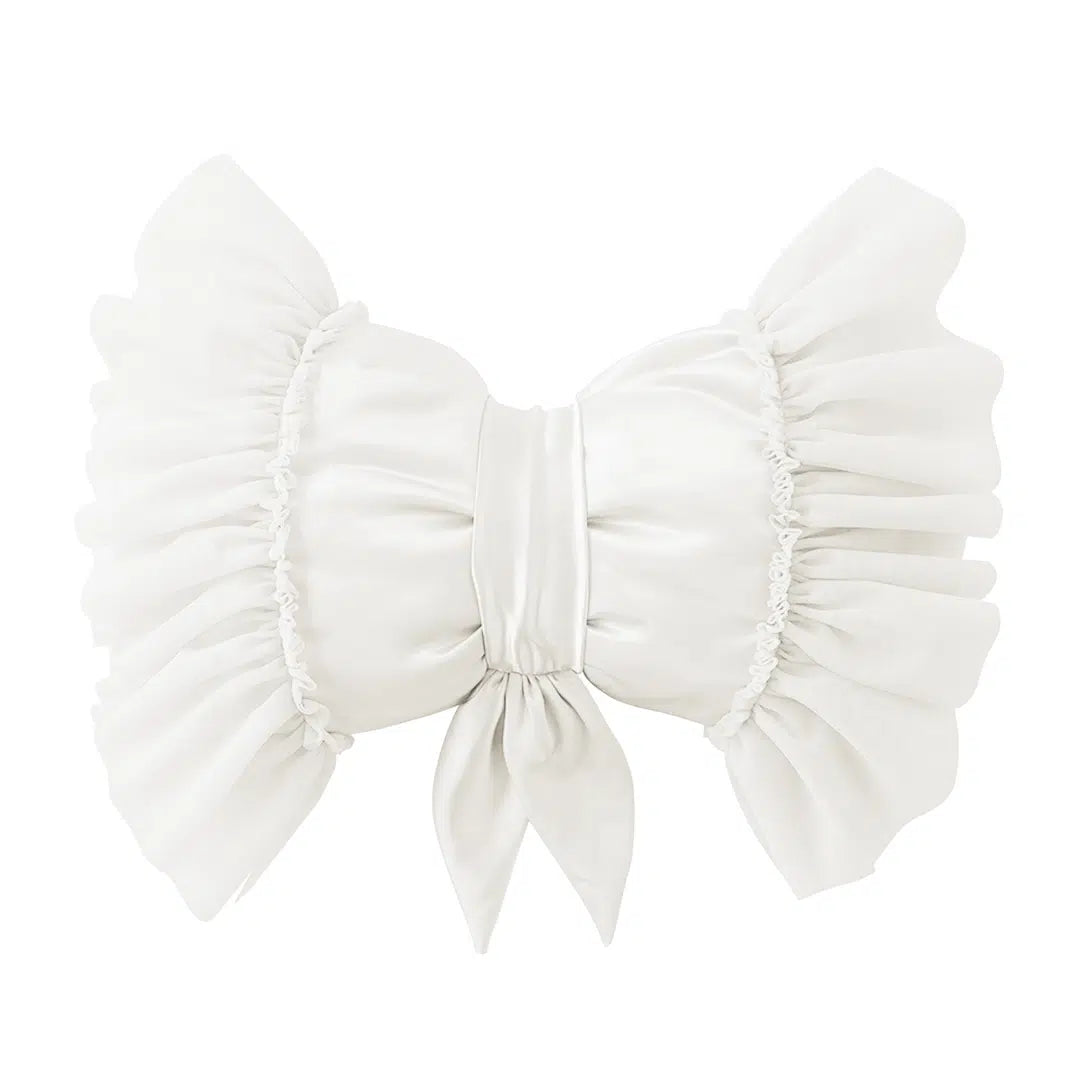 DREAMY PILLOWCASE + BOW CUSHION SET WHITE