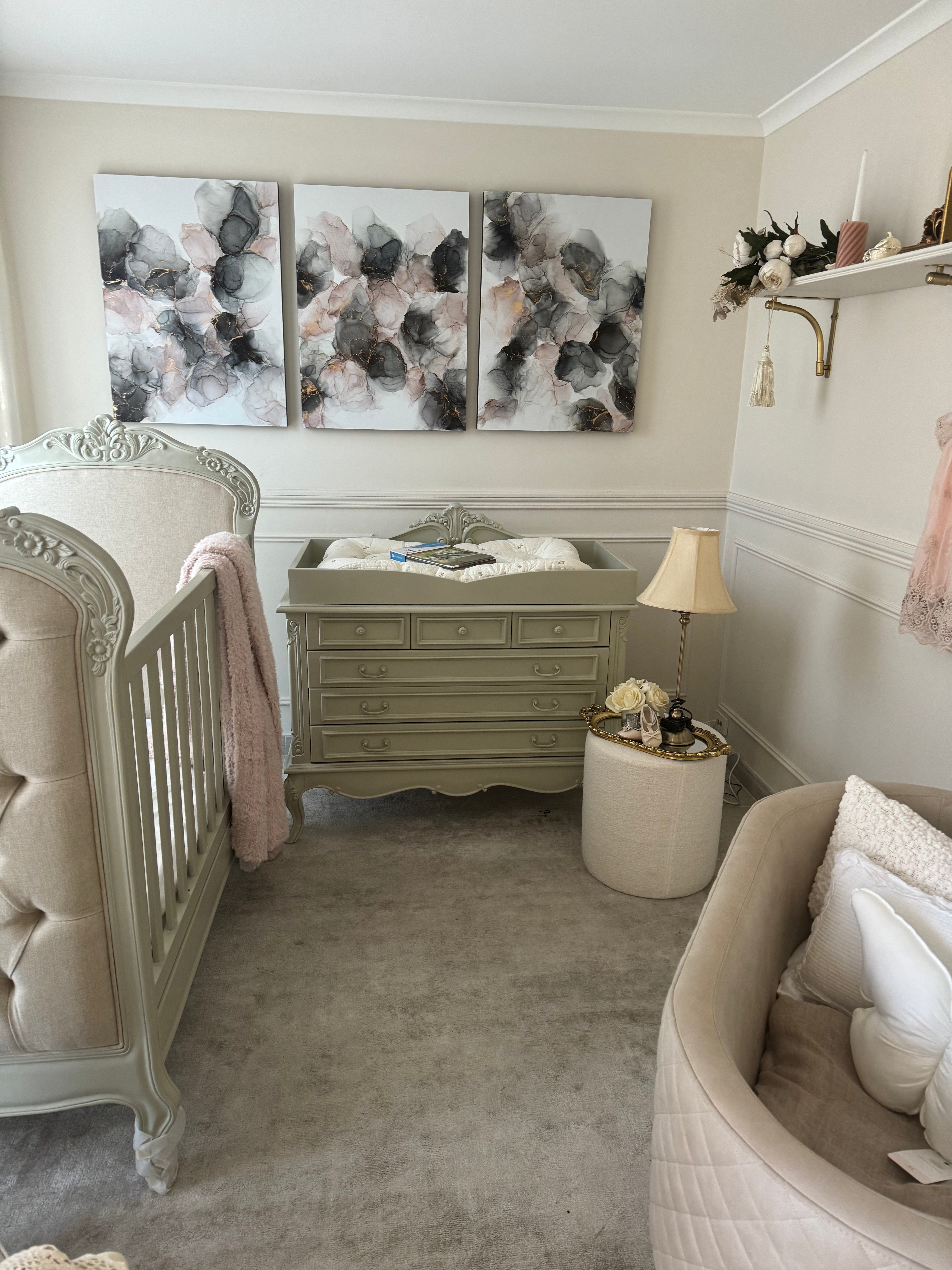 Amelie Sage - 6-Drawer Dresser & Topper Set