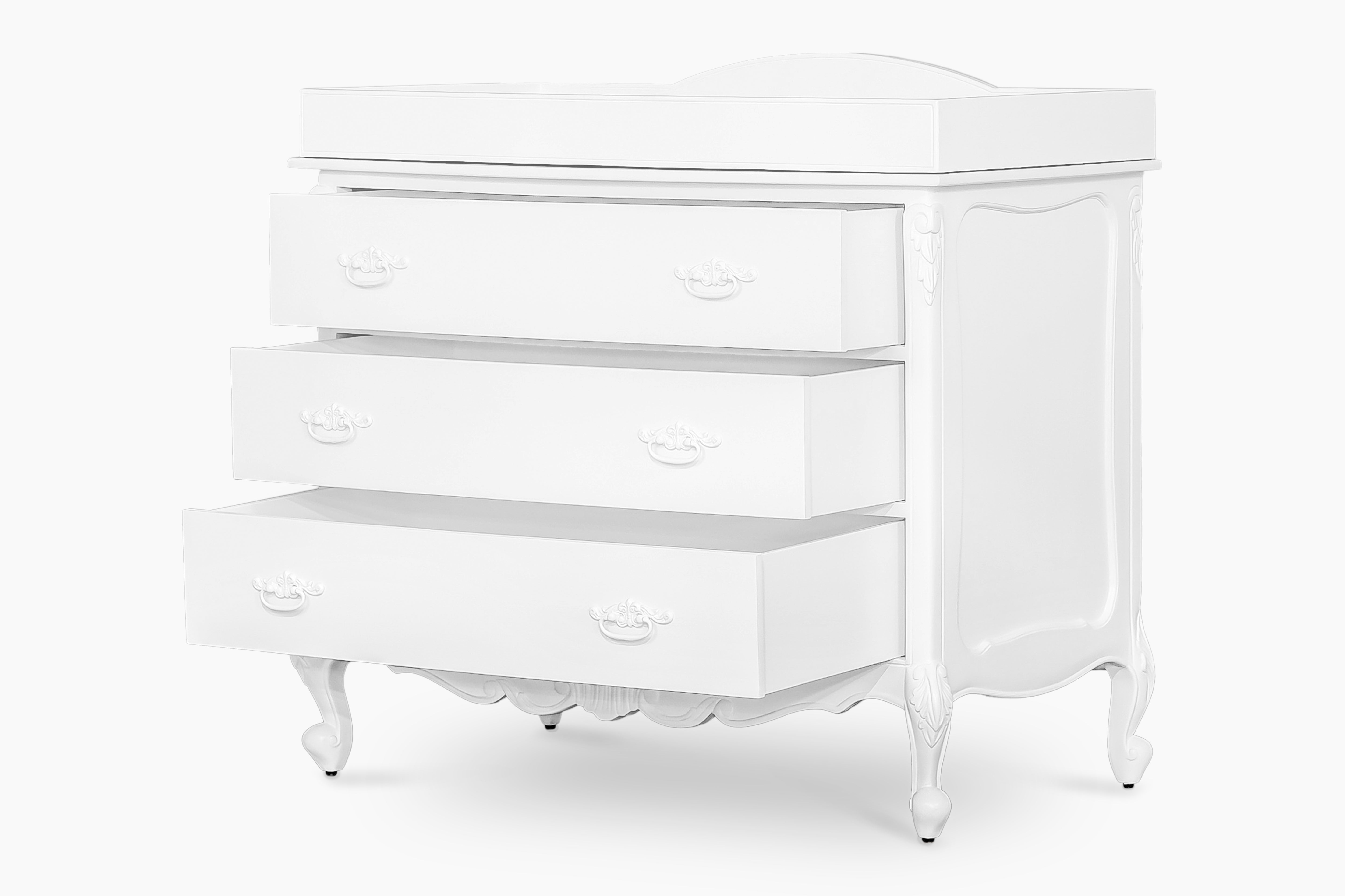 La Leena - 6-Drawer Dresser & Topper Set - No Carving - White Wash