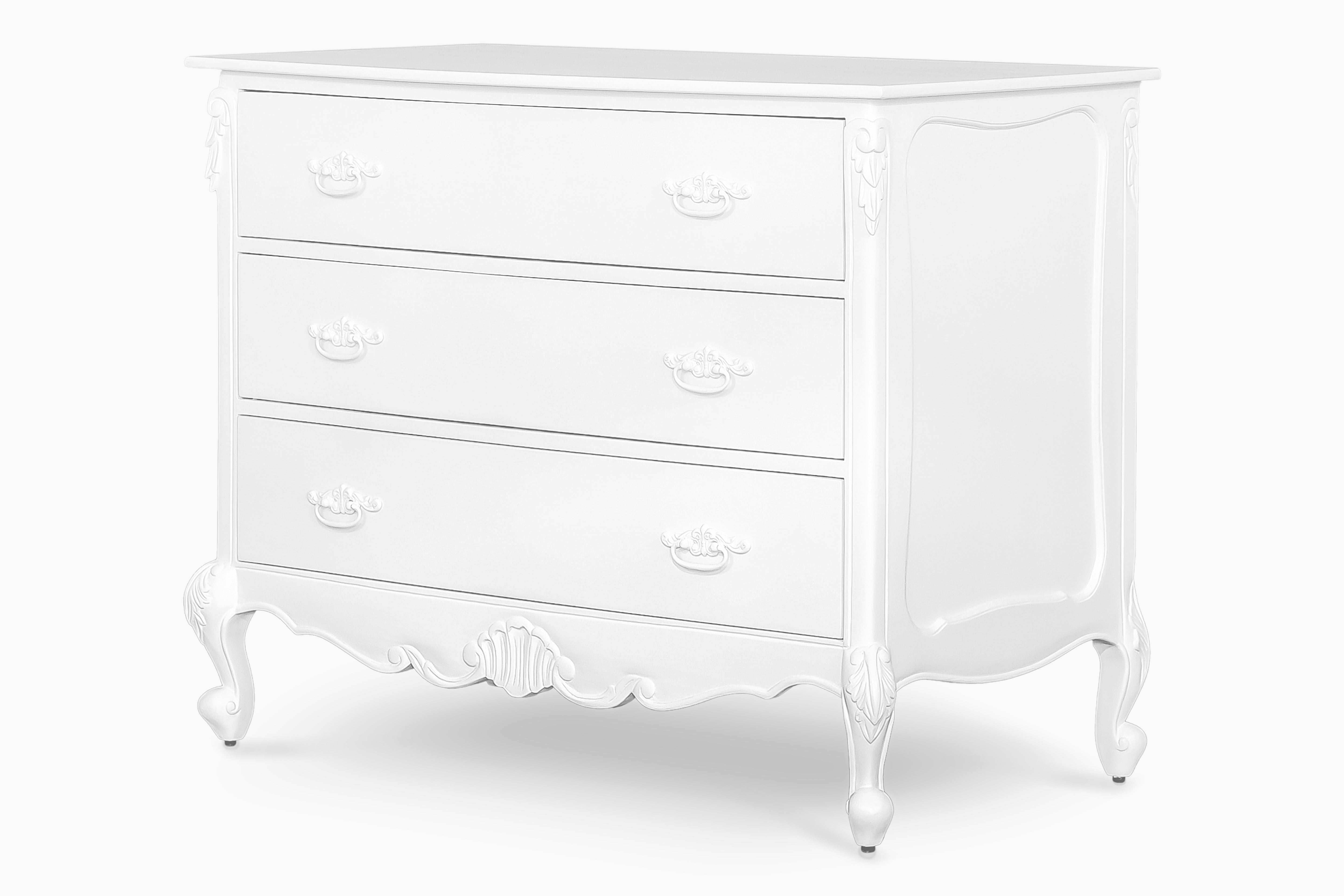 La Leena - 6-Drawer Dresser & Topper Set - No Carving - White Wash