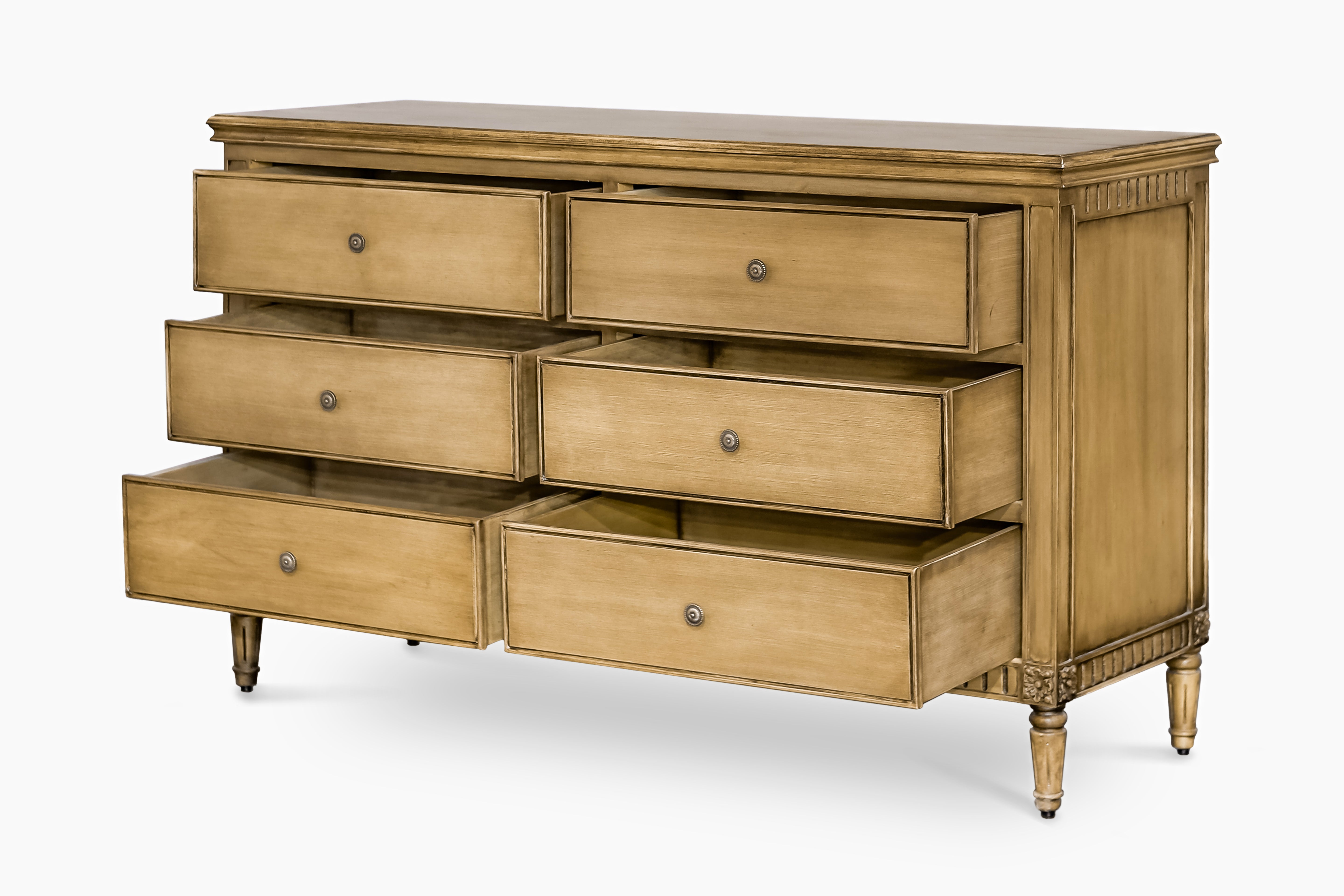 Tresbelle - 6-Drawer Dresser & Topper Set Timber Wash