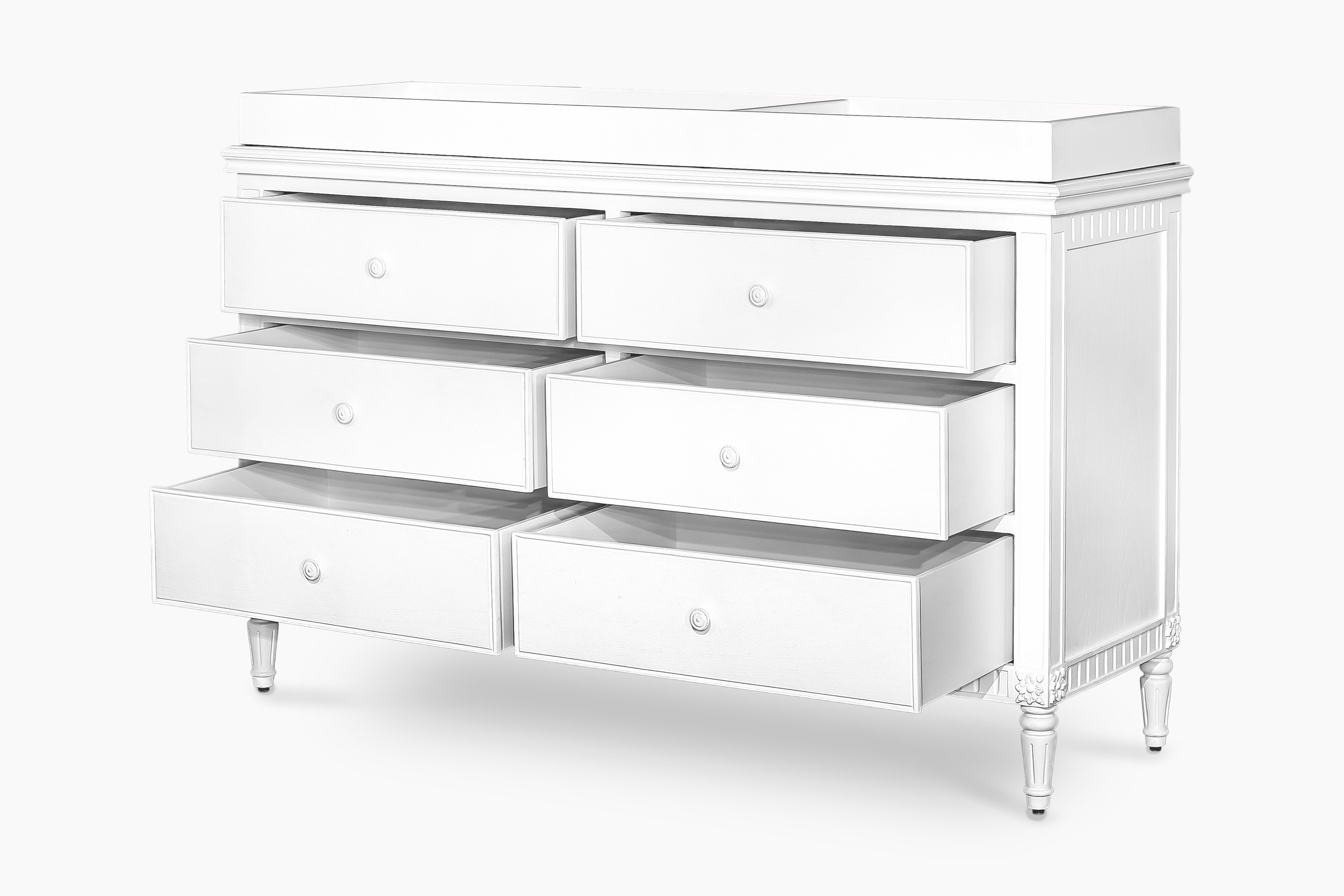 Tresbelle - 6-Drawer Dresser & Topper Set White Wash