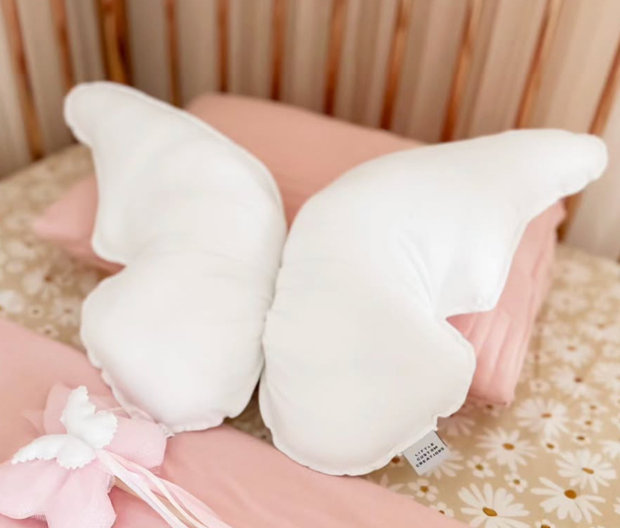 Little custom creation White butterfly cushion