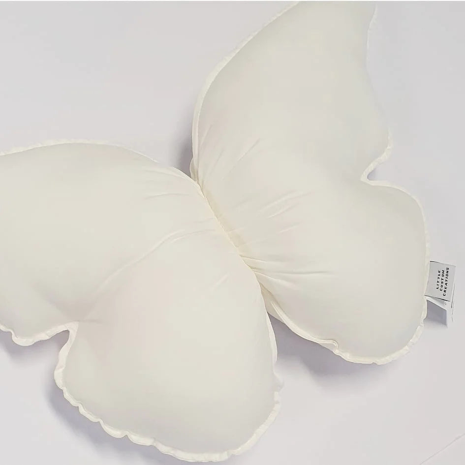 Butterfly Cushion Ivory Cotton