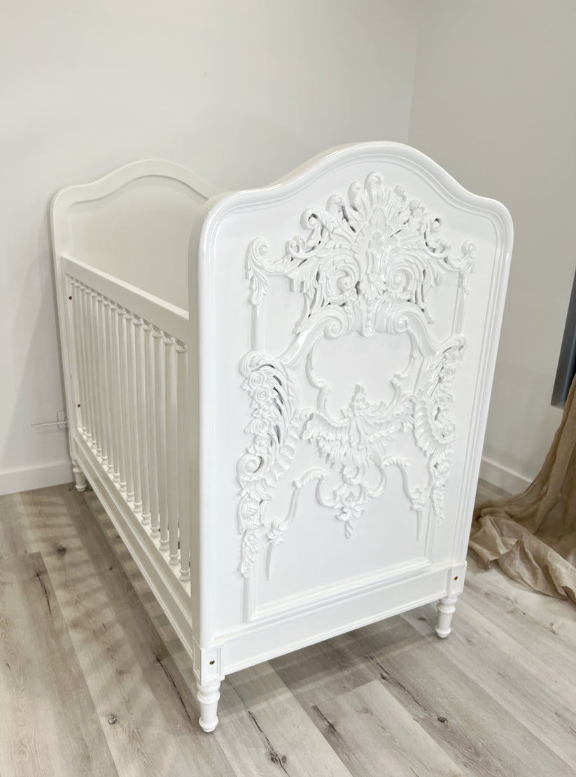 La Leena Carved Cot I French Provincial Cots Rococo Bebe